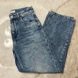 Bershka cropped wide leg jeans size 00